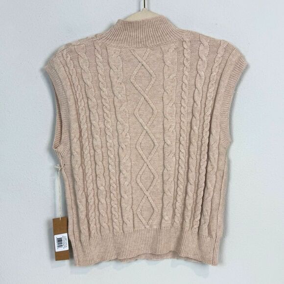 Debut Pom Pom Detail Mock Neck Sweater Vest M NWT - Picture 4 of 8